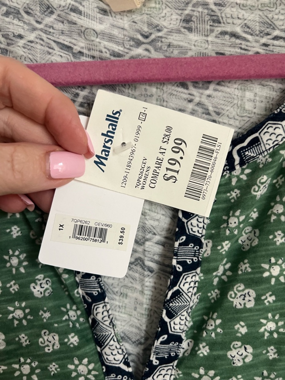 Lucky Brand Black & Green Printed Short Sleeve Tunic - Picture 6 of 6